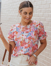 Load image into Gallery viewer, Floral Bubble Sleeve Blouse