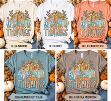 Load image into Gallery viewer, Five Bella Canvas colors for Give Thanks tee