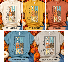Load image into Gallery viewer, Five shirt colors Natural Mustard Clay Dusty Blue Heather Stone