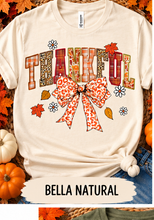 Load image into Gallery viewer, Thankful Bow tee Natural main product photo